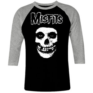 1CP I 150 Misfits raglan t shirt 3 4 sleeve rock band metal retro punk vintage concert cotton design handmade logo new