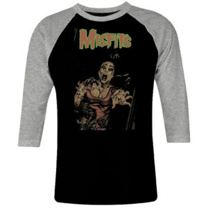 1CP I 151 Misfits raglan t shirt 3 4 sleeve rock band metal retro punk vintage concert cotton design handmade logo new
