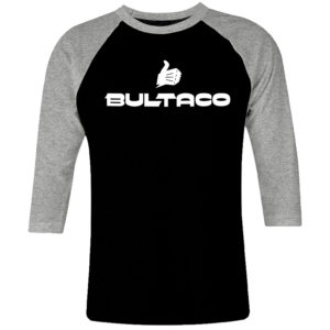 1CP I 167 BULTACO raglan t shirt 3 4 sleeve retro vintage tshirts shirt t shirts for men classic cotton design handmade logo new