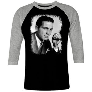 1CP I 189 Humphrey Bogart smoke raglan t shirt 3 4 sleeve retro vintage tshirts shirt t shirts for men classic cotton design handmade logo new