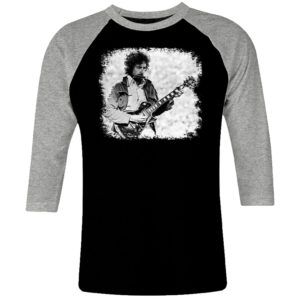 1CP I 205 Bob Dylan gibson guitar raglan t shirt 3 4 sleeve rock band metal retro punk vintage concert cotton design handmade logo new