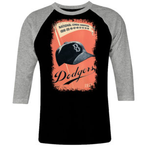 1CP I 240 Dodgers 1957 raglan t shirt 3 4 sleeve retro vintage tshirts shirt t shirts for men classic cotton design handmade logo new