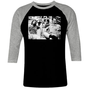 1CP I 255 Dude The Big Lebowski Jeff Bridges raglan t shirt 3 4 sleeve retro vintage tshirts shirt t shirts for men classic cotton design handmade logo new
