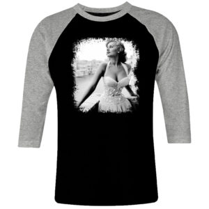1CP I 287 Sophia Loren raglan t shirt 3 4 sleeve retro vintage tshirts shirt t shirts for men classic cotton design handmade logo new