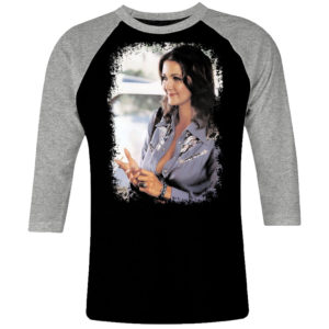 1CP I 291 Lynda Carter smoking cigarettes raglan t shirt 3 4 sleeve retro vintage tshirts shirt t shirts for men classic cotton design handmade logo new