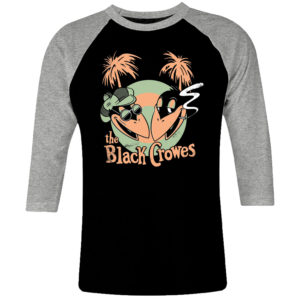 1CP I 348 The Black Crowes raglan t shirt 3 4 sleeve rock band metal retro punk vintage concert cotton design handmade logo new