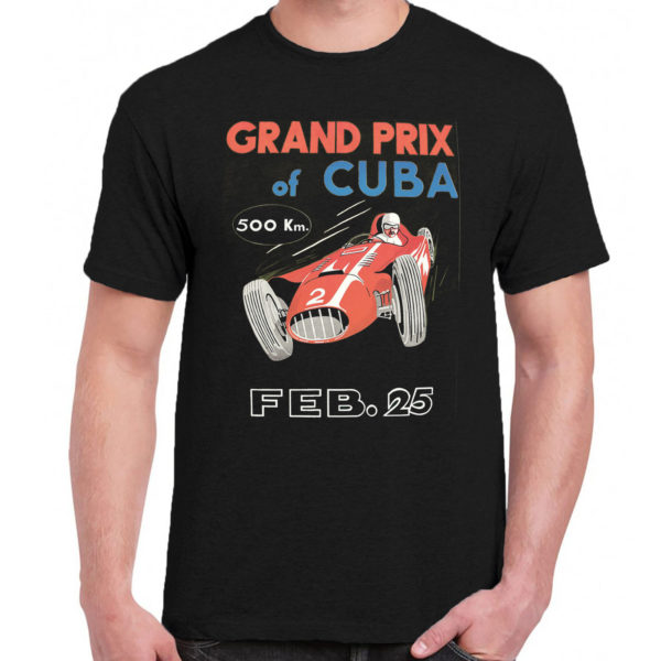 1CP A 013 1958 grand prix Cuba poster t shirt retro vintage tshirts shirt t shirts for men classic cotton design handmade logo new