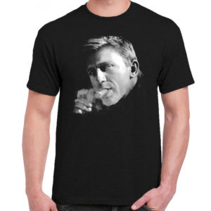 1CP A 015 Daniel Craig smoking cigar t shirt retro vintage tshirts shirt t shirts for men classic cotton design handmade logo new