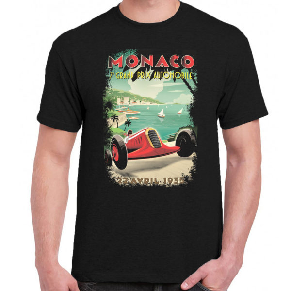 1CP A 042 MONACO 7 GRAND PRIX AUTOMOBILE t shirt retro vintage tshirts shirt t shirts for men classic cotton design handmade logo new