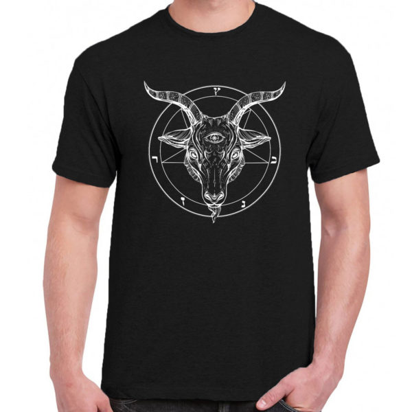 1CP A 045 Baphomet Pentagramm t shirt retro vintage tshirts shirt t shirts for men classic cotton design handmade logo new