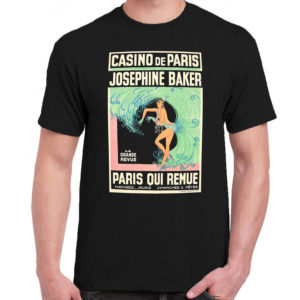 1CP A 069 Casino de Paris Josephine Baker Paris Qui Remue t shirt retro vintage tshirts shirt t shirts for men classic cotton design handmade logo new