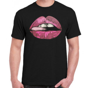 1CP A 252 Woman lips tongue sexy t shirt retro vintage tshirts shirt t shirts for men classic cotton design handmade logo new