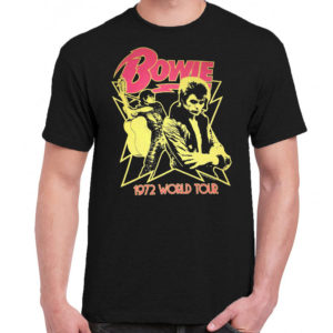 1CP A 279 Bowie 1972 World Tour t shirt retro vintage tshirts shirt t shirts for men classic cotton design handmade logo new