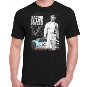 1CP A 322 Steve Mcqueen Racing is life anything that happens before t shirt retro vintage tshirts shirt t shirts for men classic cotton design handmade logo new