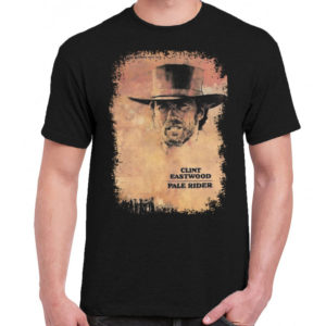 1CP A 334 Clint Eastwood Pale Rider t shirt retro vintage tshirts shirt t shirts for men classic cotton design handmade logo new