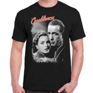 6 A 146 CASABLANCA Humphrey Bogart Ingrid Bergman Paul Henreid t shirt cult movie film serie retro vintage tshirts shirt t shirts for men cotton design handmade logo new