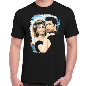 6 A 326 Grease 1978 John Travolta Olivia Newton John t shirt cult movie film serie retro vintage tshirts shirt t shirts for men cotton design handmade logo new