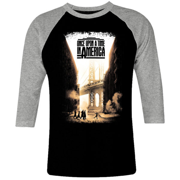 6 I 010 ONCE UPON A TIME IN AMERICA raglan t shirt 3 4 cult movie film serie retro vintage tshirts shirt t shirts for men cotton design handmade logo new