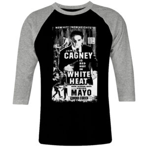 6 I 030 White Heat James Cagney raglan t shirt 3 4 cult movie film serie retro vintage tshirts shirt t shirts for men cotton design handmade logo new