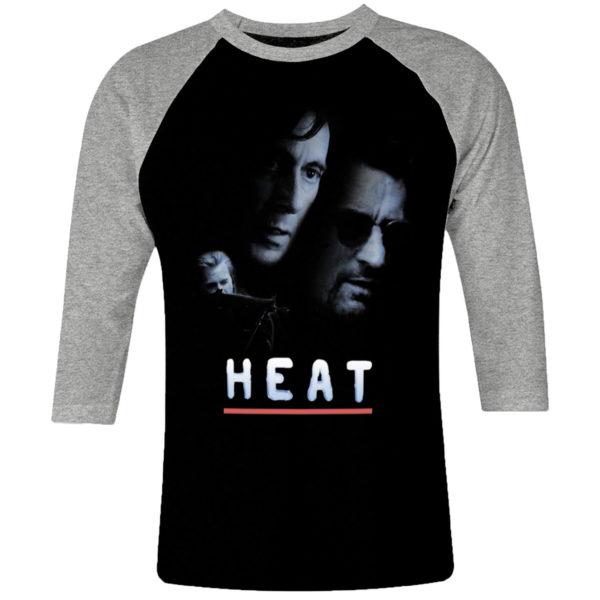 6 I 063 Heat Robert De Niro Al Pacino Val Kilmer Natalie Portman raglan t shirt 3 4 cult movie film serie retro vintage tshirts shirt t shirts for men cotton design handmade logo new