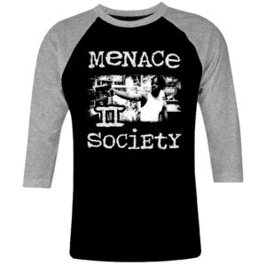 6 I 077 Menace to Society Tyrin Turner Samuel L. Jackson raglan t shirt 3 4 cult movie film serie retro vintage tshirts shirt t shirts for men cotton design handmade logo new