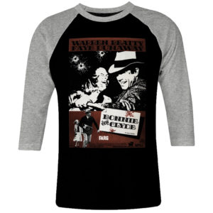6 I 142 Bonnie and Clyde poster raglan t shirt 3 4 cult movie film serie retro vintage tshirts shirt t shirts for men cotton design handmade logo new