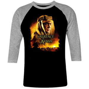 6 I 158 Lawrence of Arabia David Lean raglan t shirt 3 4 cult movie film serie retro vintage tshirts shirt t shirts for men cotton design handmade logo new