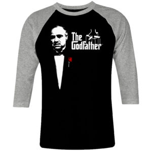 6 I 166 The Godfather 1972 Al Pacino Marlon Brando raglan t shirt 3 4 cult movie film serie retro vintage tshirts shirt t shirts for men cotton design handmade logo new