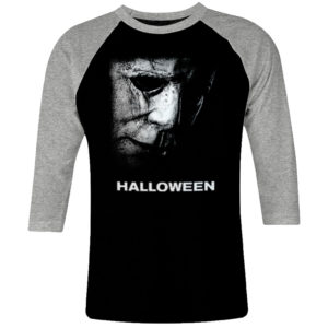 6 I 171 Halloween Jamie Lee Curtis raglan t shirt 3 4 cult movie film serie retro vintage tshirts shirt t shirts for men cotton design handmade logo new