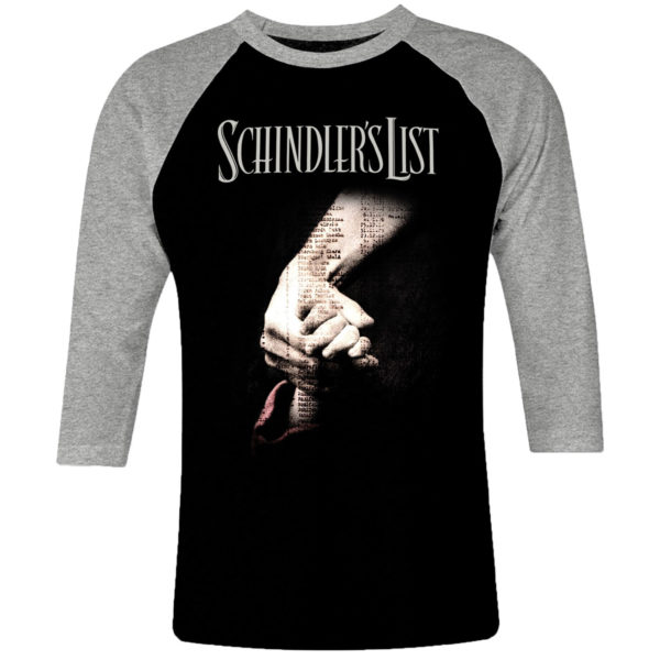 6 I 178 Schindlers list Steven Spielberg raglan t shirt 3 4 cult movie film serie retro vintage tshirts shirt t shirts for men cotton design handmade logo new