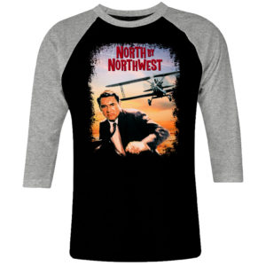 6 I 183 North by Northwest Alfred Hitchcock Cary Grant raglan t shirt 3 4 cult movie film serie retro vintage tshirts shirt t shirts for men cotton design handmade logo new