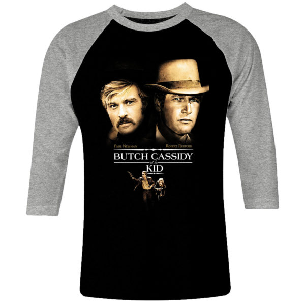 6 I 191 Butch Cassidy Kid Robert Redford raglan t shirt 3 4 cult movie film serie retro vintage tshirts shirt t shirts for men cotton design handmade logo new