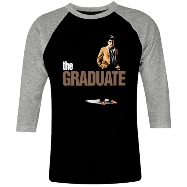 6 I 199 The Graduate Dustin Hoffman raglan t shirt 3 4 cult movie film serie retro vintage tshirts shirt t shirts for men cotton design handmade logo new