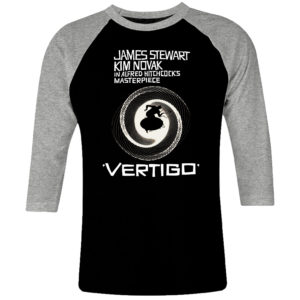 6 I 203 Vertigo Alfred Hitchcock raglan t shirt 3 4 cult movie film serie retro vintage tshirts shirt t shirts for men cotton design handmade logo new