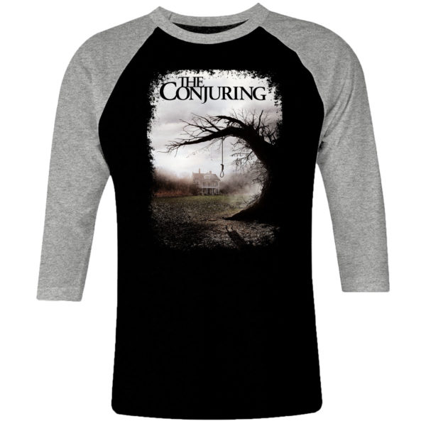 6 I 246 THE CONJURING horror raglan t shirt 3 4 cult movie film serie retro vintage tshirts shirt t shirts for men cotton design handmade logo new