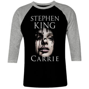 6 I 253 Carrie Stephen King raglan t shirt 3 4 cult movie film serie retro vintage tshirts shirt t shirts for men cotton design handmade logo new