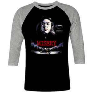 6 I 280 Misery Stephen King raglan t shirt 3 4 cult movie film serie retro vintage tshirts shirt t shirts for men cotton design handmade logo new