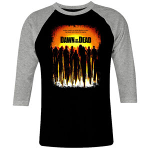 6 I 287 Dawn of the Dead Zombie horror raglan t shirt 3 4 cult movie film serie retro vintage tshirts shirt t shirts for men cotton design handmade logo new