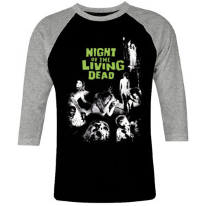 6 I 297 Night of the Living Dead horror raglan t shirt 3 4 cult movie film serie retro vintage tshirts shirt t shirts for men cotton design handmade logo new