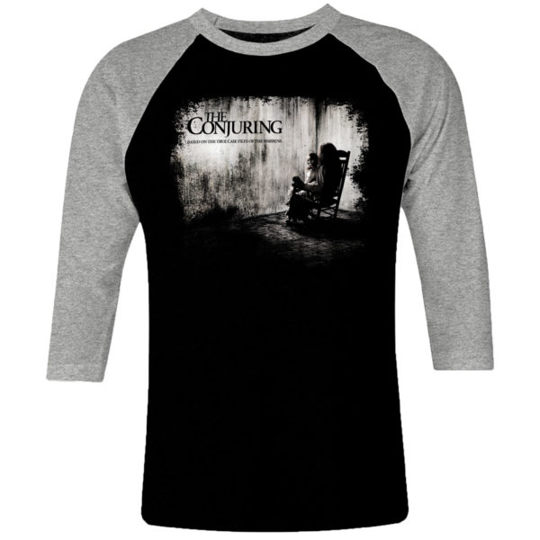 6 I 308 The Conjuring horror haunted raglan t shirt 3 4 cult movie film serie retro vintage tshirts shirt t shirts for men cotton design handmade logo new