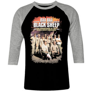 6 I 324 Baa Baa Black Sheep Squadron 1976 1978 raglan t shirt 3 4 cult movie film serie retro vintage tshirts shirt t shirts for men cotton design handmade logo new