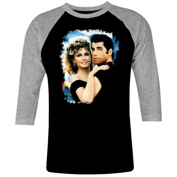 6 I 326 Grease 1978 John Travolta Olivia Newton John raglan t shirt 3 4 cult movie film serie retro vintage tshirts shirt t shirts for men cotton design handmade logo new