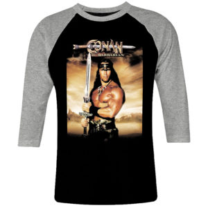 6 I 330 Conan the Barbarian Arnold Schwarzenegger raglan t shirt 3 4 cult movie film serie retro vintage tshirts shirt t shirts for men cotton design handmade logo new