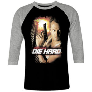 6 I 333 Die Hard Bruce Willis raglan t shirt 3 4 cult movie film serie retro vintage tshirts shirt t shirts for men cotton design handmade logo new