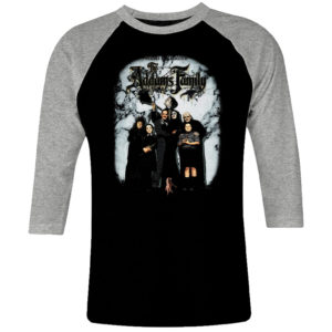 6 I 349 Addams Family 1991 raglan t shirt 3 4 cult movie film serie retro vintage tshirts shirt t shirts for men cotton design handmade logo new