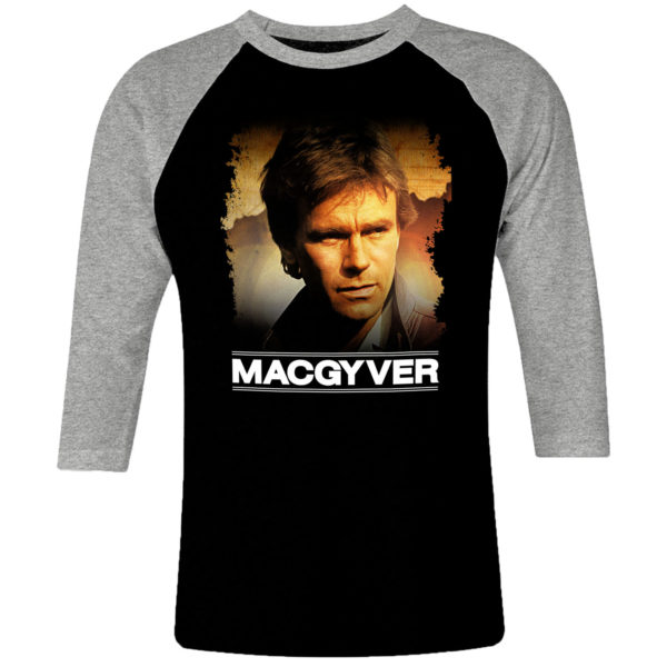 6 I 363 MacGyver 1985 TV Richard Dean Anderson raglan t shirt 3 4 cult movie film serie retro vintage tshirts shirt t shirts for men cotton design handmade logo new