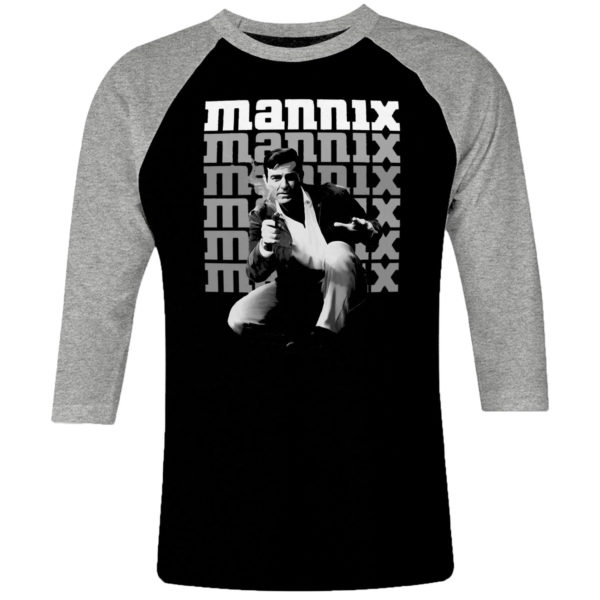 6 I 364 MANNIX Mike Connors 67 75 detective raglan t shirt 3 4 cult movie film serie retro vintage tshirts shirt t shirts for men cotton design handmade logo new