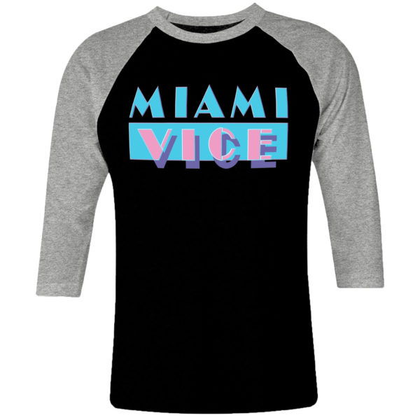 6 I 365 MIAMI VICE 80s raglan t shirt 3 4 cult movie film serie retro vintage tshirts shirt t shirts for men cotton design handmade logo new