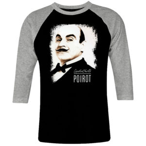 6 I 367 Agatha Christie Poirot TV raglan t shirt 3 4 cult movie film serie retro vintage tshirts shirt t shirts for men cotton design handmade logo new