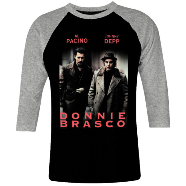 6 I 376 Donnie Brasco raglan t shirt 3 4 cult movie film serie retro vintage tshirts shirt t shirts for men cotton design handmade logo new